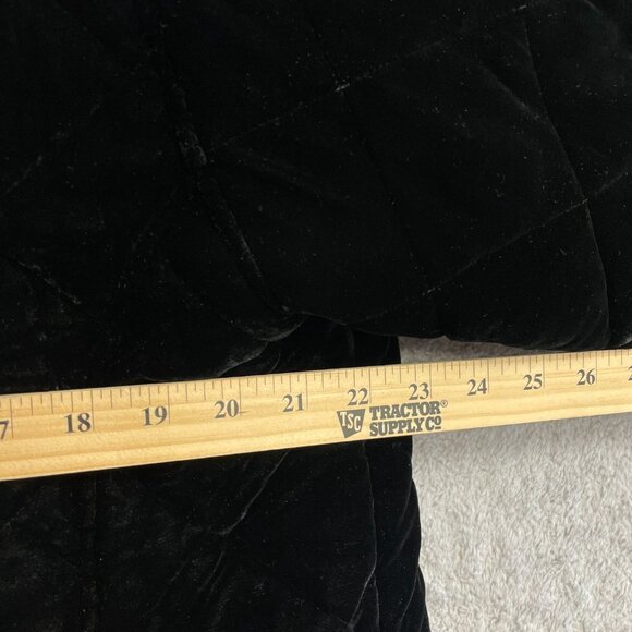 Lauren Ralph Lauren Silk Blend Women's M Black Quilted Velvet Full Zip Jacket - Picture 4 of 13